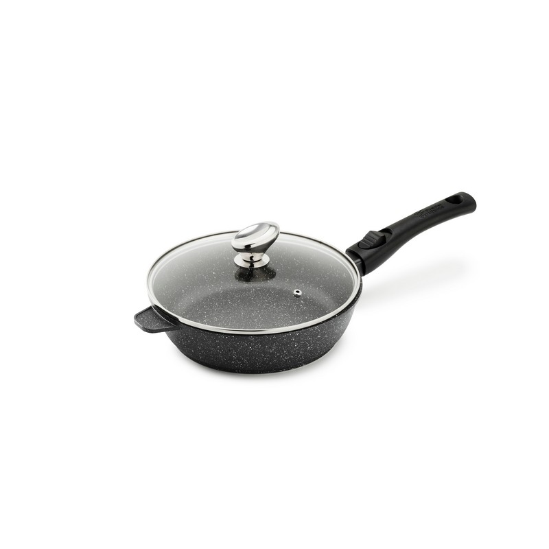 PREMIUM - SAUTEUSE 24 CM FONTE D'ALUMINIUM MANCHE AMOVIBLE AVEC COUVERCLE VERRE BOITE COULEUR PREMIUM - SAUTEUSE 24 CM FONTE D'ALUMINIUM MANCHE AMOVIBLE AVEC COUVERCLE VERRE BOITE COULEUR