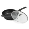 PREMIUM - SAUTEUSE 28 CM FONTE D'ALUMINIUM MANCHE AMOVIBLE AVEC COUVERCLE VERRE BOITE COULEUR PREMIUM - SAUTEUSE 28 CM FONTE D'ALUMINIUM MANCHE AMOVIBLE AVEC COUVERCLE VERRE BOITE COULEUR