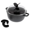 ESTIA FAITOUT 20 cm FAÇON PIERRE AVEC COUVERCLE VERRE ESTIA FAITOUT 20 cm FAÇON PIERRE AVEC COUVERCLE VERRE