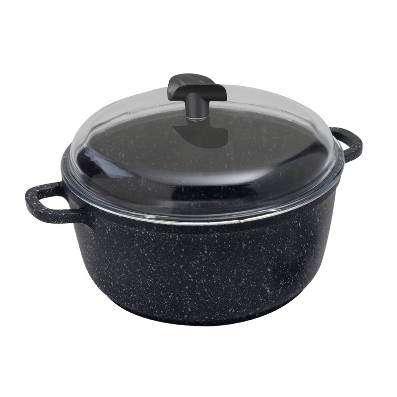 ESTIA FAITOUT 20 cm FAÇON PIERRE AVEC COUVERCLE VERRE ESTIA FAITOUT 20 cm FAÇON PIERRE AVEC COUVERCLE VERRE