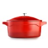 MAGMA - COCOTTE RONDE 32 CM FONTE D'ALUMINIUM AVEC COUVERCLE ALU BOITE COULEUR