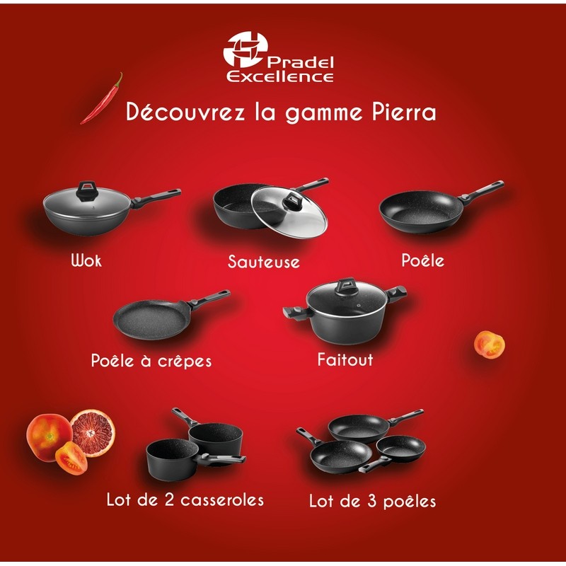 PIERRA - POELE 28 CM ALUMINIUM FORGE MANCHE AMOVIBLE BOITE COULEUR PIERRA - POELE 28 CM ALUMINIUM FORGE MANCHE AMOVIBLE BOITE COULEUR