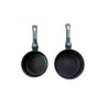 PIERRA SET 2 CASSEROLES 18/20 cm INTERIEUR FAÇON PIERRE EXTERIEUR NOIR