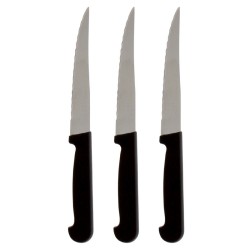 PRADEL - LOT 3 COUTEAUX STEAK 12 CM MANCHES POLYPROPYLENE VRAC
