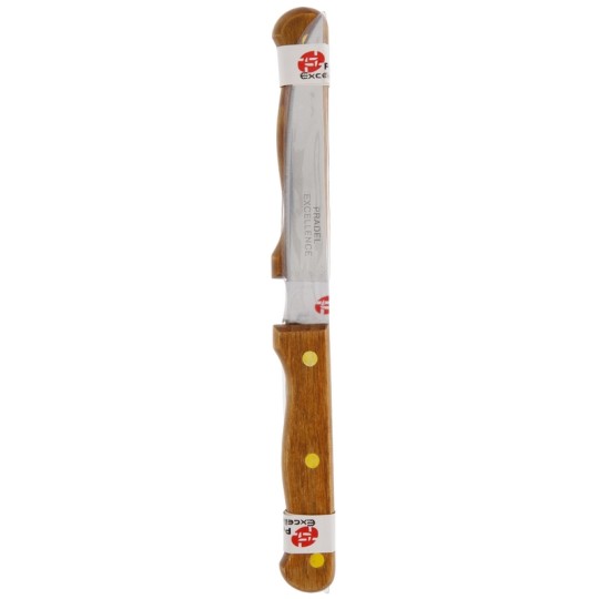 PRADEL - LOT 2 COUTEAUX STEAK 12 CM MANCHES BOIS 3 RIVETS VRAC
