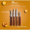 ESSENTIELS - SET 2 COUTEAUX OFFICE 9 CM + 1 BEC D'OISEAU 8 CM + 1 EPLUCHEUR MANCHES BOIS SUR CARTE
