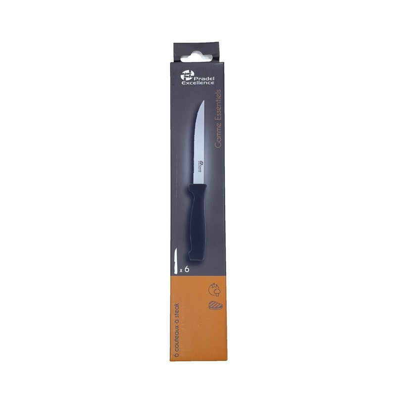 ESSENTIELS - SET 6 COUTEAUX A STEAK BOITE COULEUR ESSENTIELS - SET 6 COUTEAUX A STEAK BOITE COULEUR