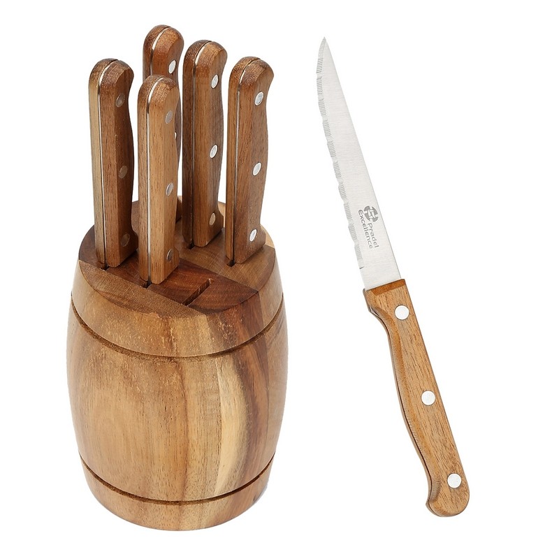 RUSTIKA BLOC DE 6 COUTEAUX STEAK RUSTIKA BLOC DE 6 COUTEAUX STEAK