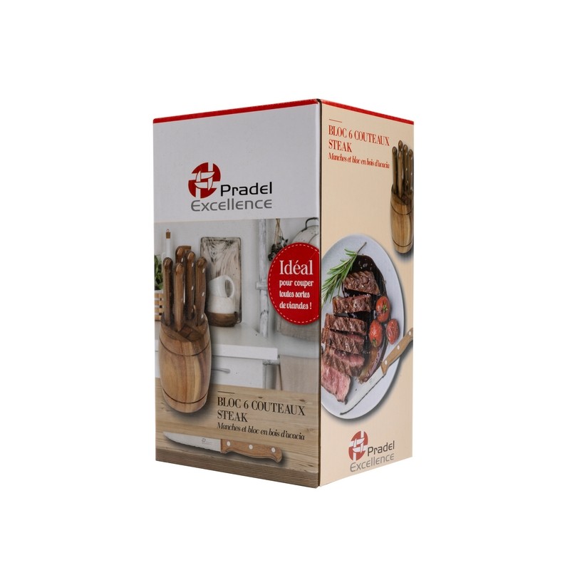 RUSTIKA BLOC DE 6 COUTEAUX STEAK RUSTIKA BLOC DE 6 COUTEAUX STEAK