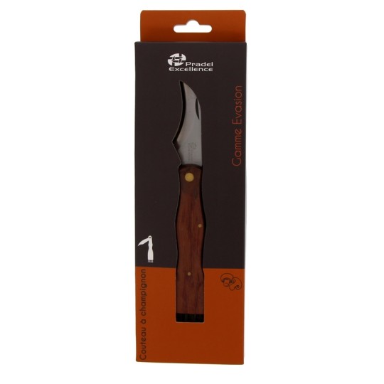 EVASION - COUTEAU A CHAMPIGNONS 7 CM AVEC BROSSE SUR CARTE