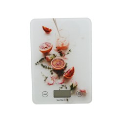 ASTUCIEUX - BALANCE DE CUISINE EN VERRE TREMPE DECOR AGRUMES - BOITE COULEUR