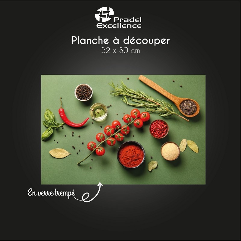 PLANCHE EN VERRE TREMPE - RECTANGLE 52X30CM - EPICE - BOITE COULEUR PLANCHE EN VERRE TREMPE - RECTANGLE 52X30CM - EPICE - BOITE COULEUR