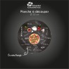 PLANCHE EN VERRE TREMPE - RONDE DIAMETRE 35CM - PIZZA - BOITE COULEUR