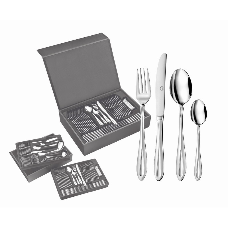 MENAGERE MIROIR 84 PIECES DANS COFFRET NOIR MENAGERE MIROIR 84 PIECES DANS COFFRET NOIR