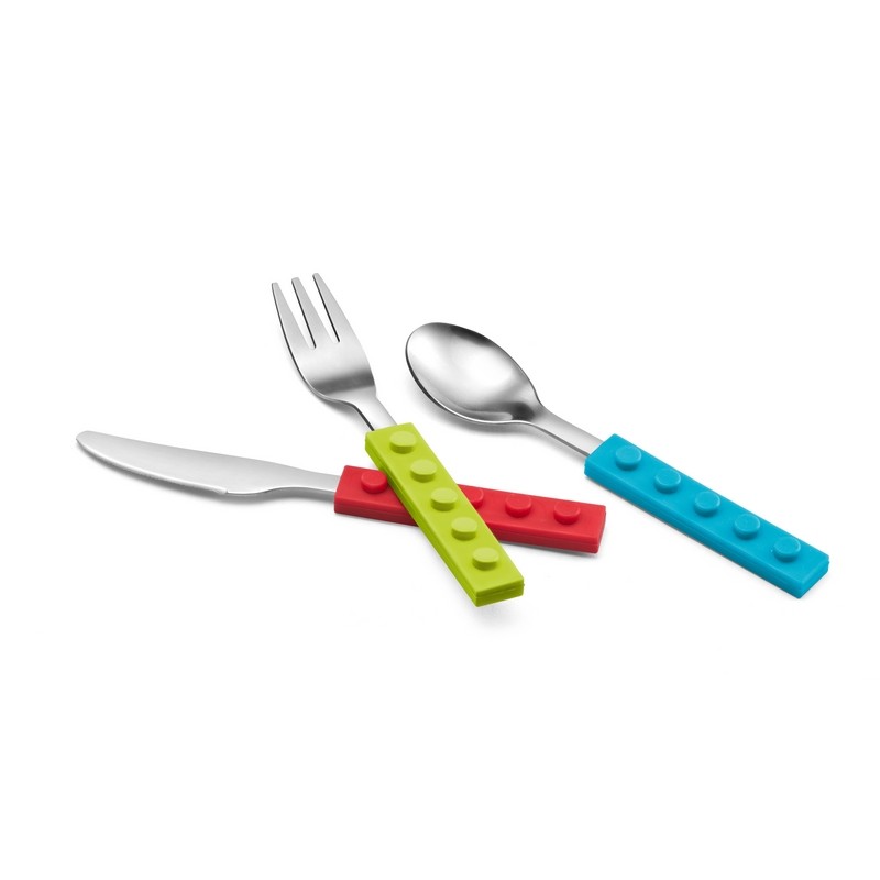 LUDO - SET 3 COUVERTS ENFANT MANCHES EMBOITABLES BOITE COULEUR LUDO - SET 3 COUVERTS ENFANT MANCHES EMBOITABLES BOITE COULEUR