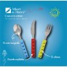 LUDO - SET 3 COUVERTS ENFANT MANCHES EMBOITABLES BOITE COULEUR LUDO - SET 3 COUVERTS ENFANT MANCHES EMBOITABLES BOITE COULEUR