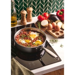 Sauteuse robuste 28 cm en inox 3-plis - Sans PFAS – Couvercle inclus, tous feux dont induction