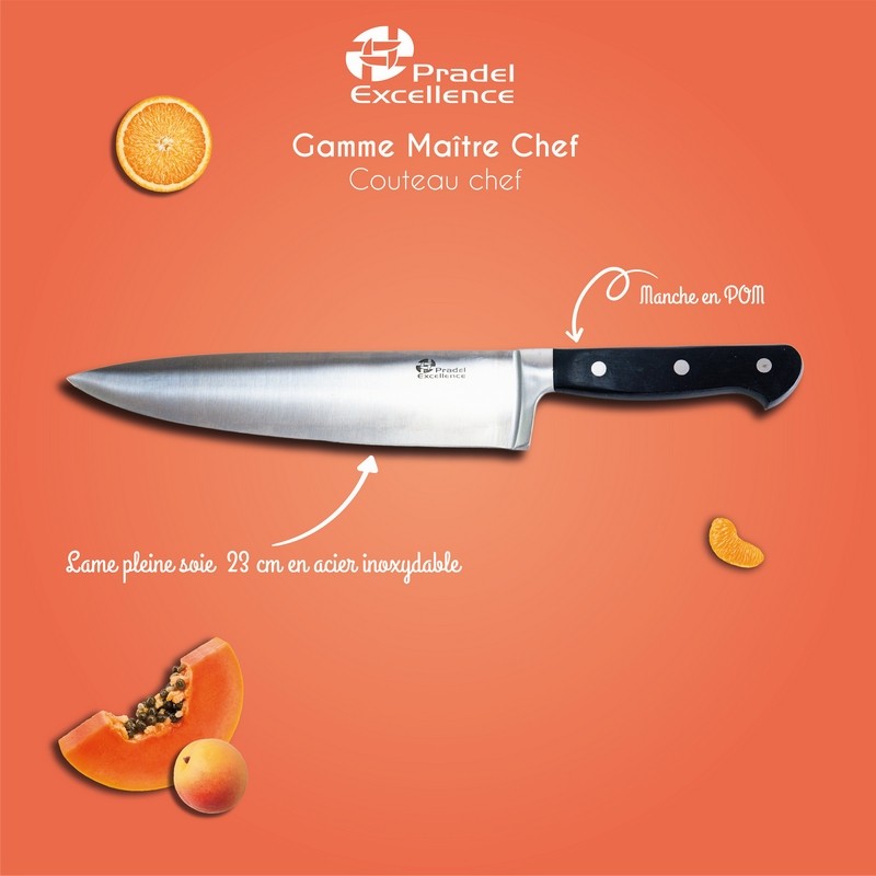 MAITRE CHEF - COUTEAU CHEF 23 CM SUR CARTE