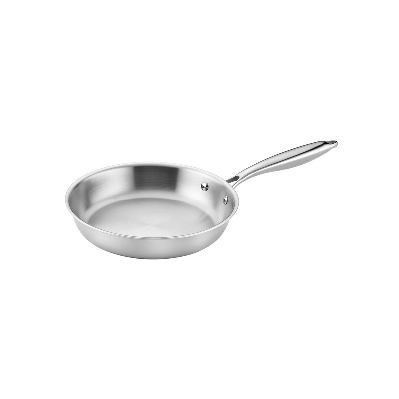 POELE 20 CM INOX MANCHE FIXE