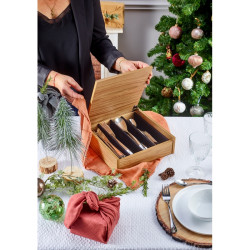 COFFRET BOIS 24 PIECES CERUSE