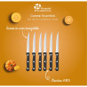 LOT 6 COUTEAUX STEAK 11 CM MANCHES ABS 3 RIVETS