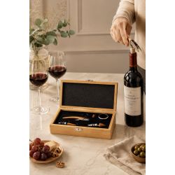 Coffret sommelier en bambou – 5 accessoires pour servir et conserver le vin
