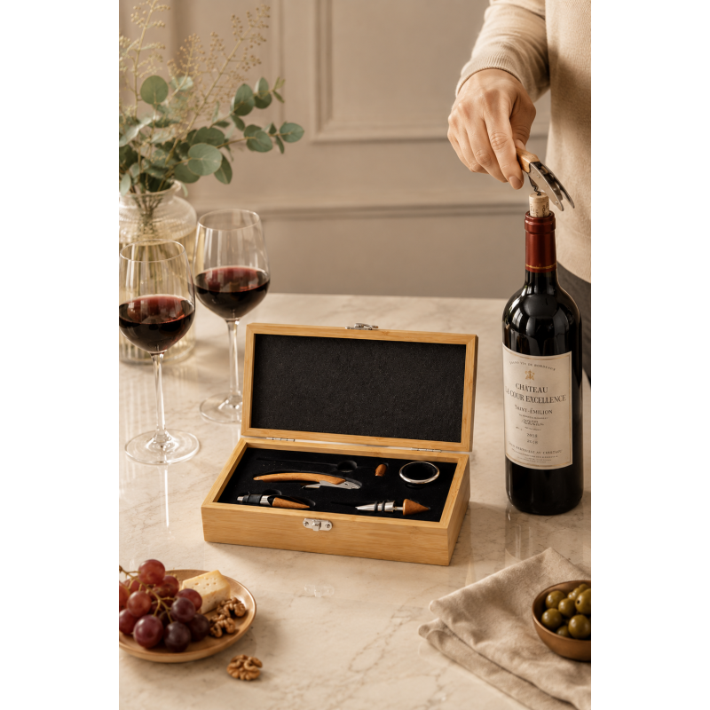 Coffret sommelier en bambou...
