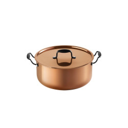 Faitout 24 cm en inox 3-plis finition cuivrée – Couvercle inclus, sans PFAS et style rétro