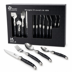 Ménagère Laguiole 24 couverts en inox – Manches gris marbré