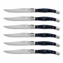 Set de 6 couteaux à steak Laguiole – Manches gris effet marbré