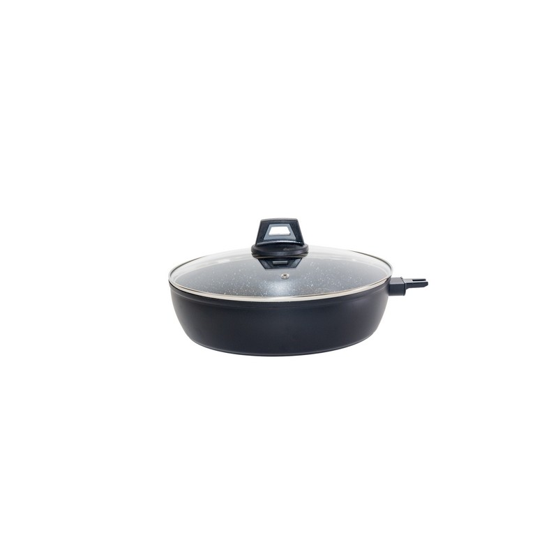 PIERRA SAUTEUSE 28 cm INTERIEUR FAÇON PIERRE EXTERIEUR NOIR