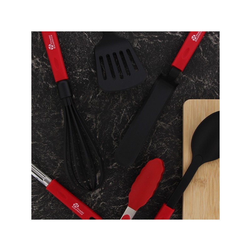 SET DE 10 USTENSILES MANCHES ROUGE SET DE 10 USTENSILES MANCHES ROUGE