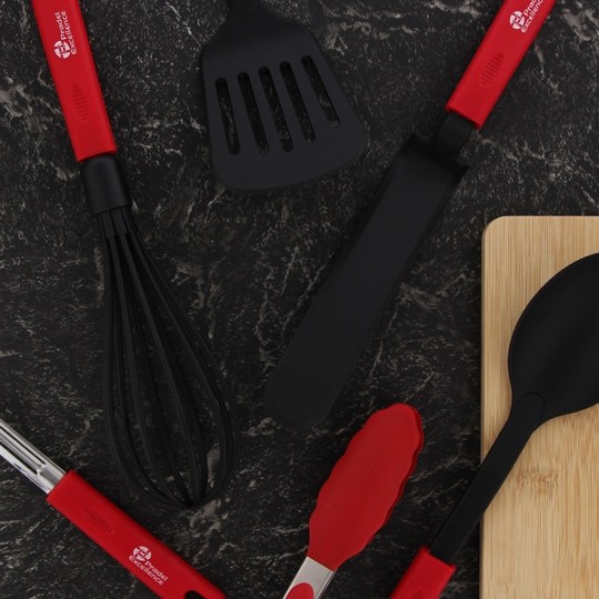SET DE 10 USTENSILES MANCHES ROUGE