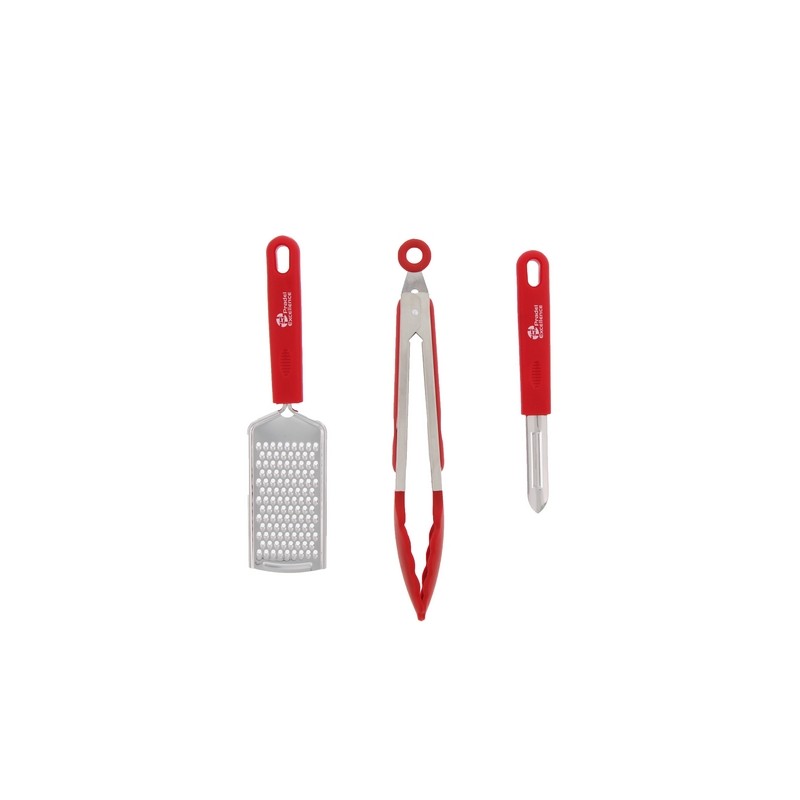 SET DE 10 USTENSILES MANCHES ROUGE SET DE 10 USTENSILES MANCHES ROUGE