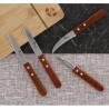 ESSENTIELS - SET 2 COUTEAUX OFFICE 9 CM + 1 BEC D'OISEAU 8 CM + 1 EPLUCHEUR MANCHES BOIS SUR CARTE