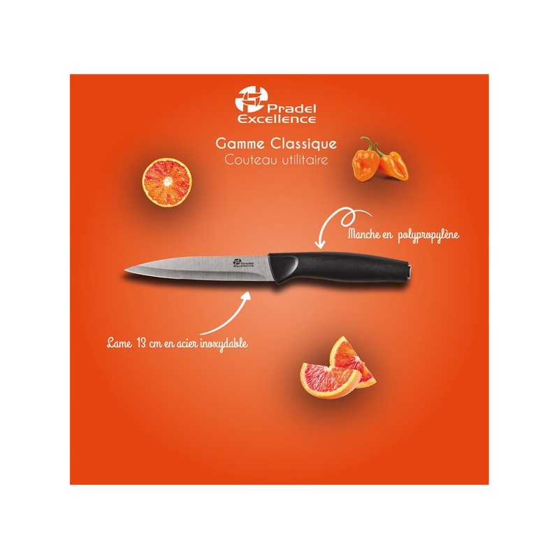 CLASSIQUE - COUTEAU UTILITAIRE 13 CM SUR CARTE CLASSIQUE - COUTEAU UTILITAIRE 13 CM SUR CARTE