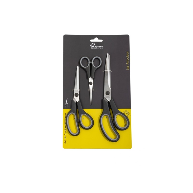 ASTUCIEUX - LOT DE 3 CISEAUX SUR CARTE