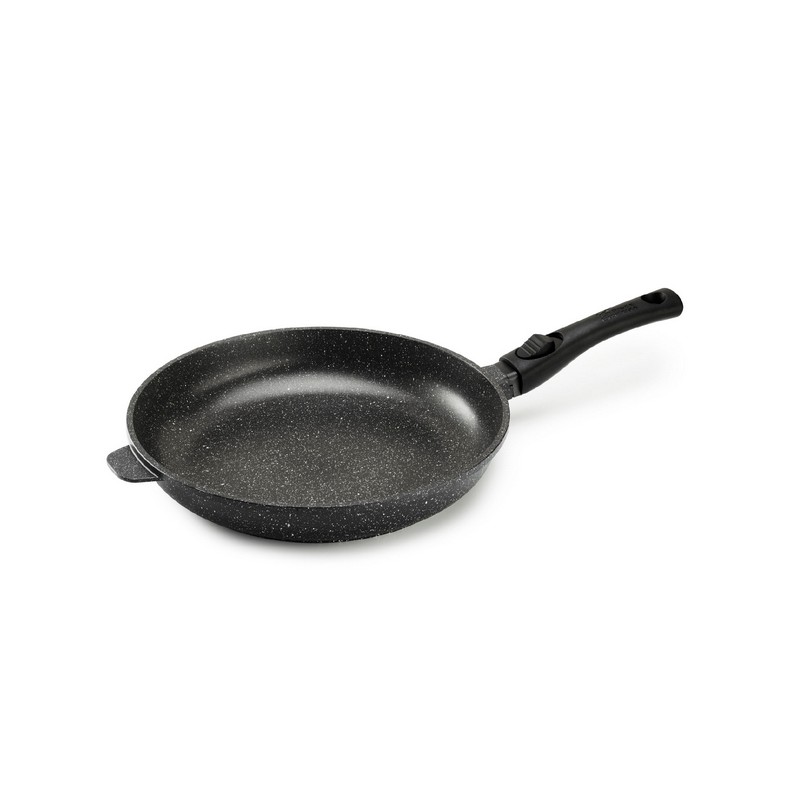 PREMIUM - POELE 32 CM FONTE D'ALUMINIUM MANCHE AMOVIBLE BOITE COULEUR
