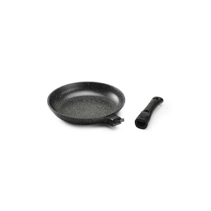 PREMIUM - POELE 32 CM FONTE D'ALUMINIUM MANCHE AMOVIBLE BOITE COULEUR