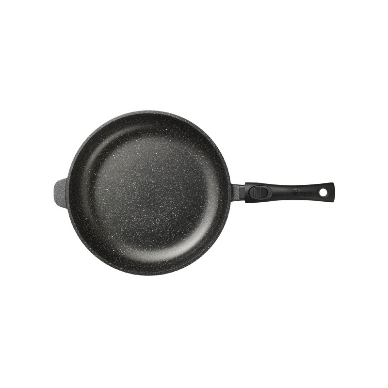 PREMIUM - POELE 32 CM FONTE D'ALUMINIUM MANCHE AMOVIBLE BOITE COULEUR