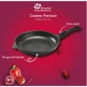 PREMIUM - POELE 32 CM FONTE D'ALUMINIUM MANCHE AMOVIBLE BOITE COULEUR