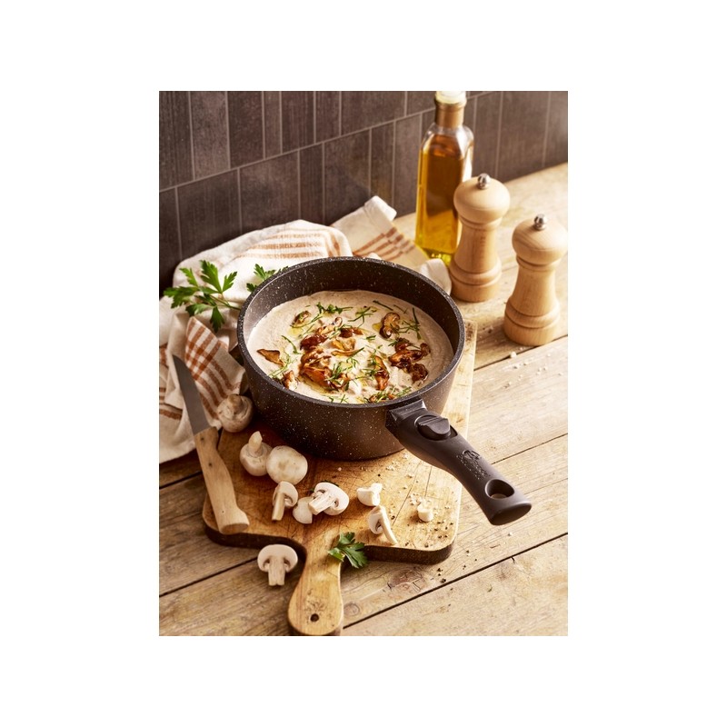 PREMIUM - CASSEROLE 20 CM FONTE D'ALUMINIUM MANCHE AMOVIBLE BOITE COULEUR
