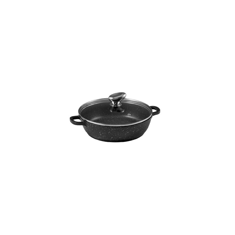 PREMIUM - MIJOTEUSE 24 CM FONTE D'ALUMINIUM AVEC COUVERCLE VERRE BOITE COULEUR