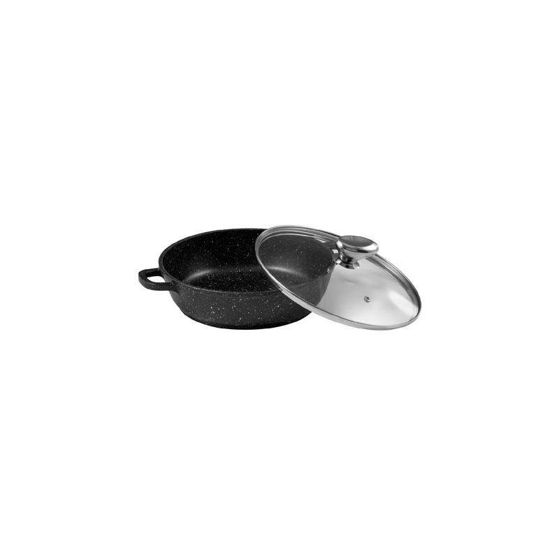 PREMIUM - MIJOTEUSE 24 CM FONTE D'ALUMINIUM AVEC COUVERCLE VERRE BOITE COULEUR
