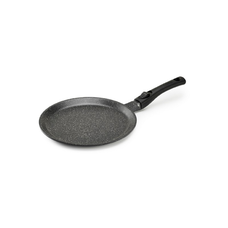PREMIUM - POELE A CREPE 28 CM FONTE D'ALUMINIUM MANCHE AMOVIBLE BOITE COULEUR