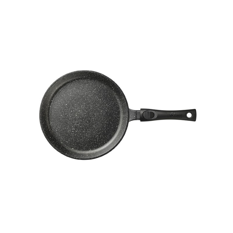 PREMIUM - POELE A CREPE 28 CM FONTE D'ALUMINIUM MANCHE AMOVIBLE BOITE COULEUR