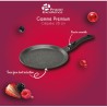 PREMIUM - POELE A CREPE 28 CM FONTE D'ALUMINIUM MANCHE AMOVIBLE BOITE COULEUR