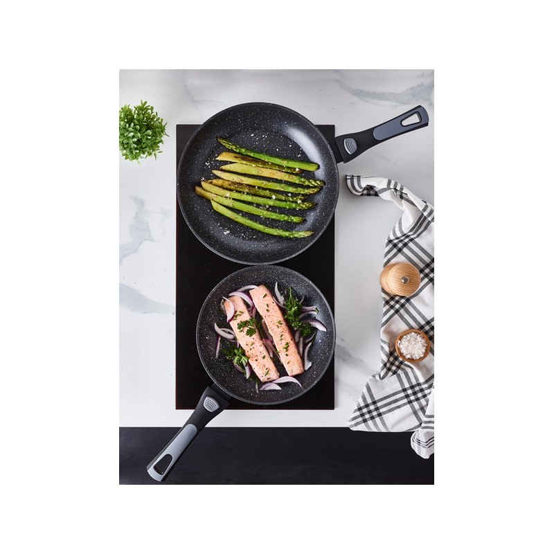 PIERRA - POELE 24 CM ALUMINIUM FORGE MANCHE AMOVIBLE BOITE COULEUR