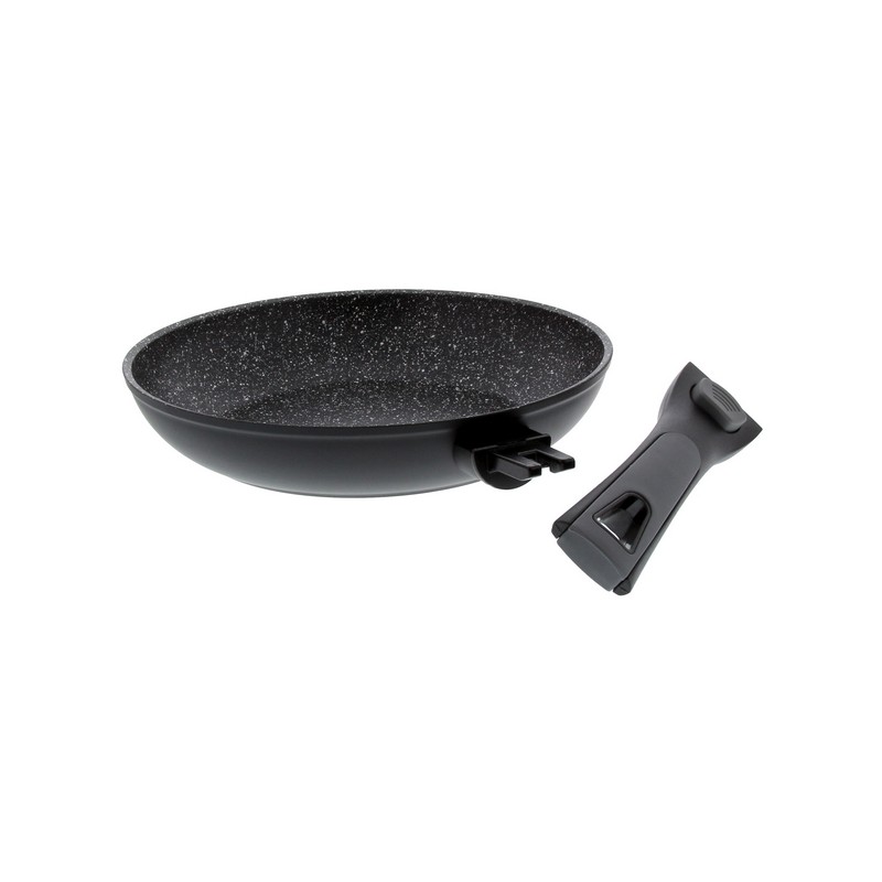 PIERRA - POELE 28 CM ALUMINIUM FORGE MANCHE AMOVIBLE BOITE COULEUR