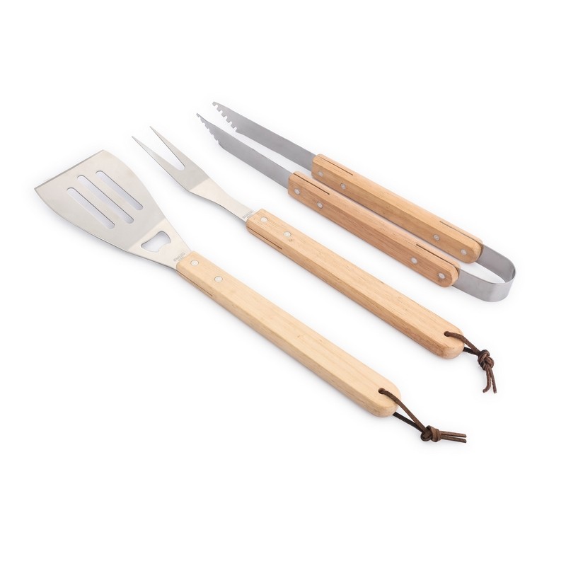 ESSENTIELS - SET BARBECUE 3 PIECES MANCHES BOIS A SUSPENDRE ESSENTIELS - SET BARBECUE 3 PIECES MANCHES BOIS A SUSPENDRE